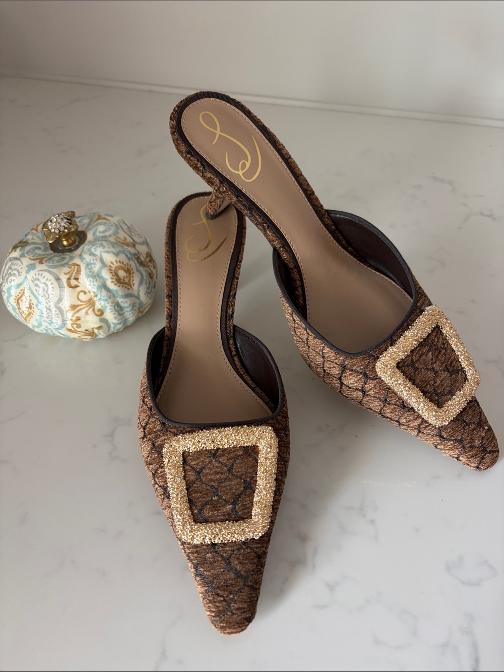 Sam Edelman boucle kitten heel mule